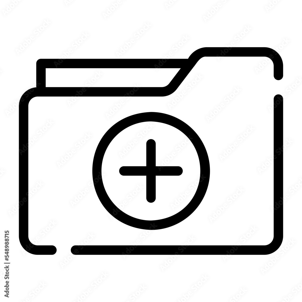 Obraz premium add folder line icon