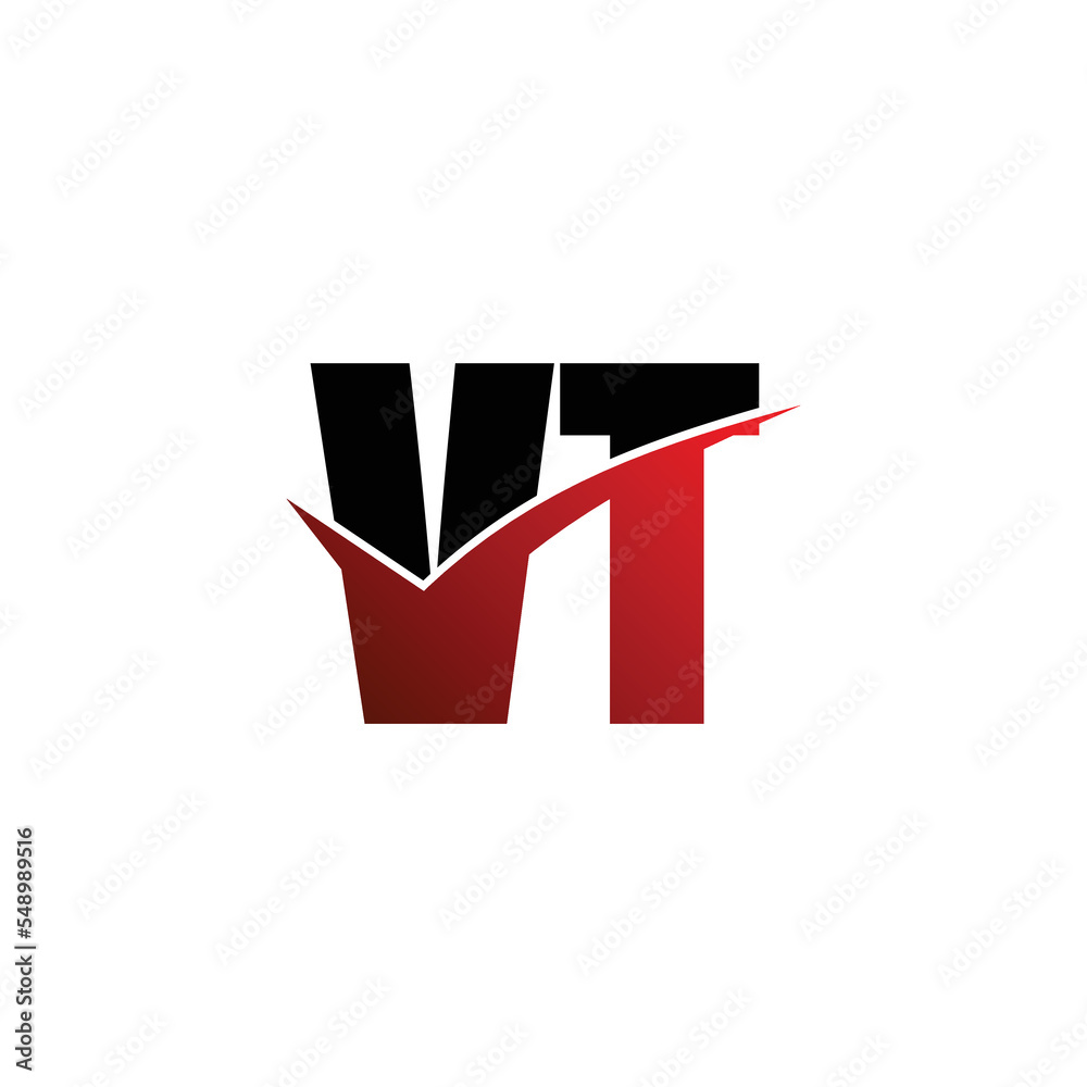 Letter VT simple logo design vector Letter VT simple logo design vector