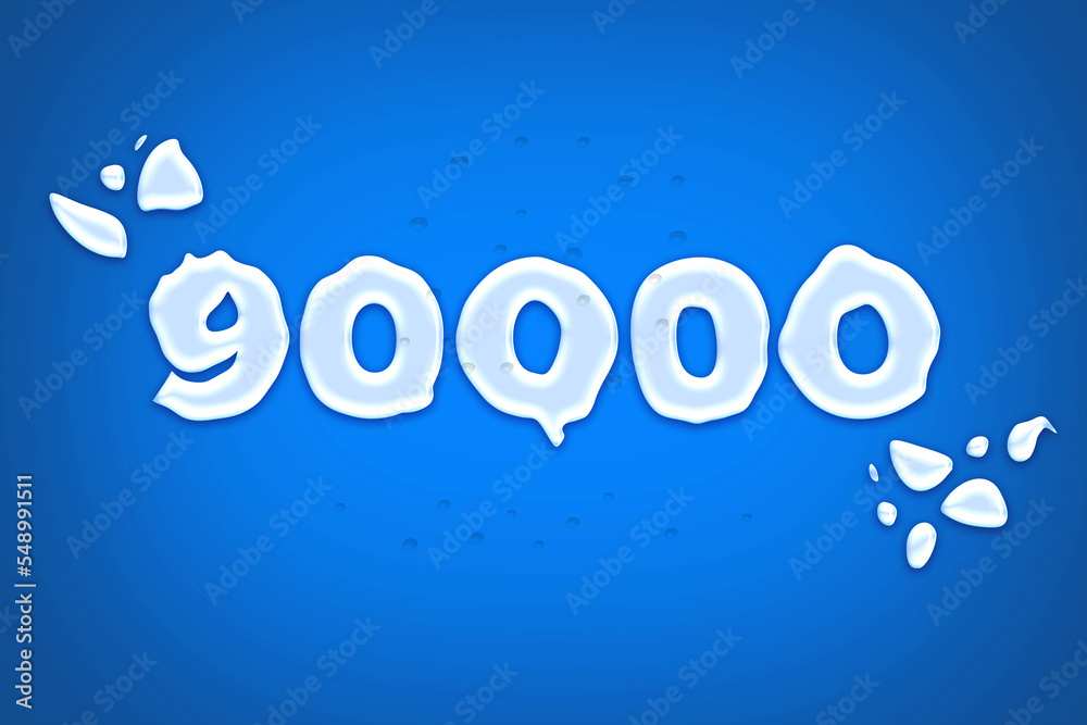 90000 subscribers celebration greeting banner with water Design 90000 subscribers celebration greeting banner with water Design
