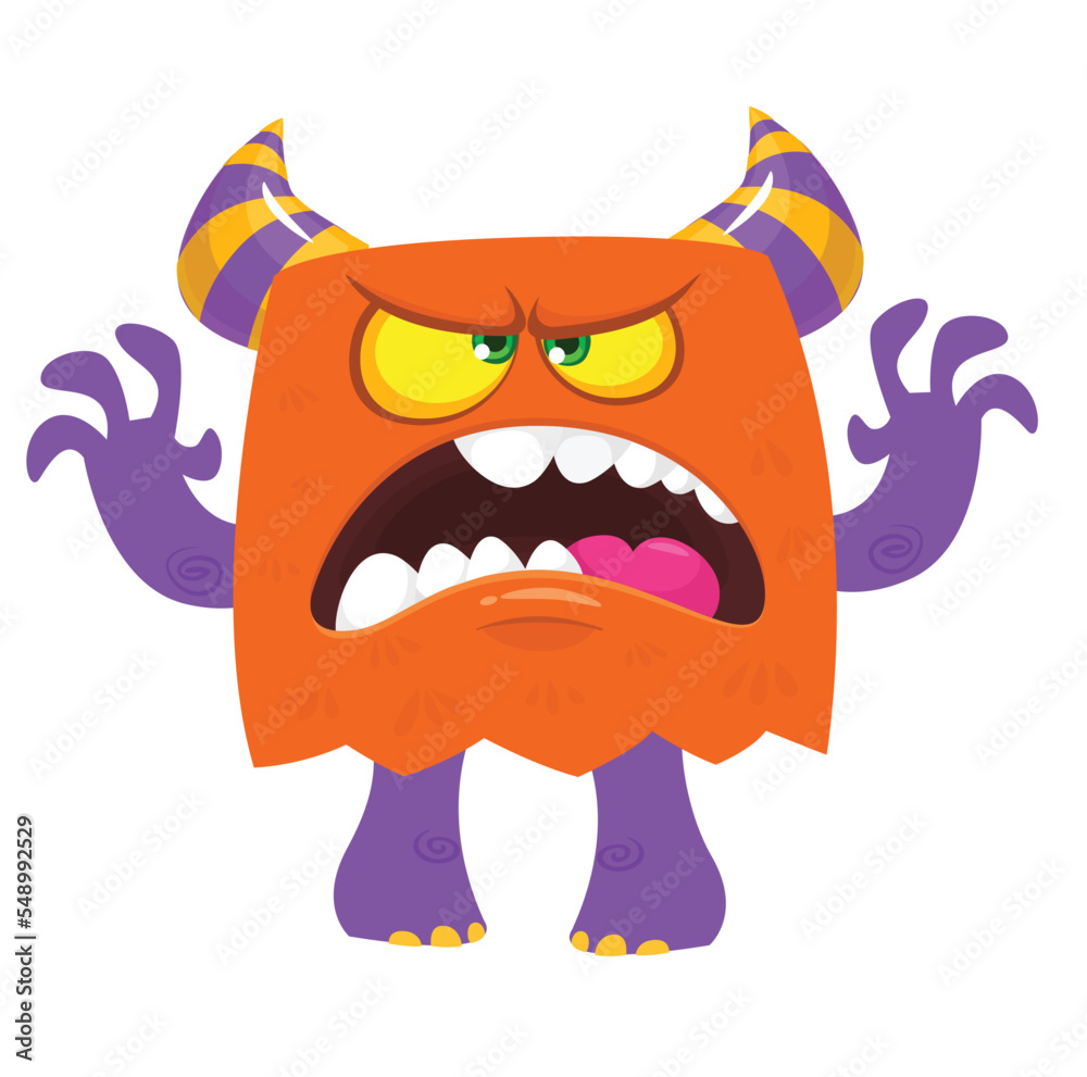Funny cartoon monster character. Halloween design. Vector illustration of alien character Funny cartoon monster character. Halloween design. Vector illustration of alien character