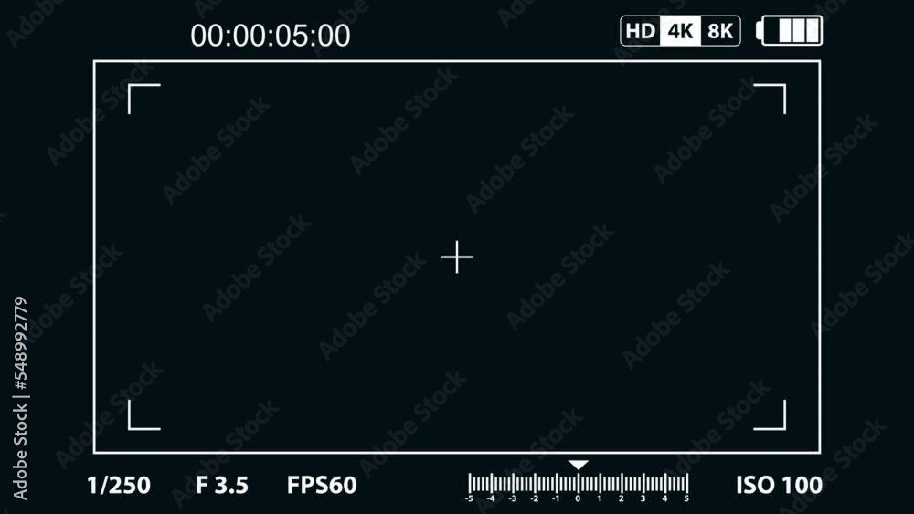 Camera Video Indicator Interface viewfinder digital photo video camera type 2. Widescreen with ...