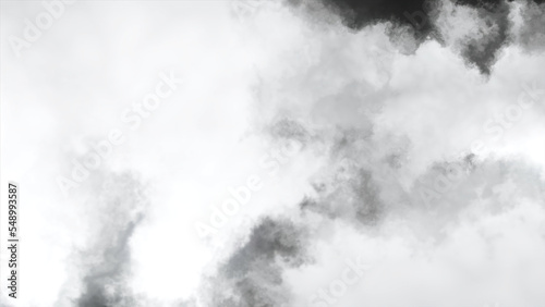 White clouds move on colored background. Motion. 3D animation of moving white clouds in space. 3D clouds or thick fog move with blur. Effect of memories or foggy mind