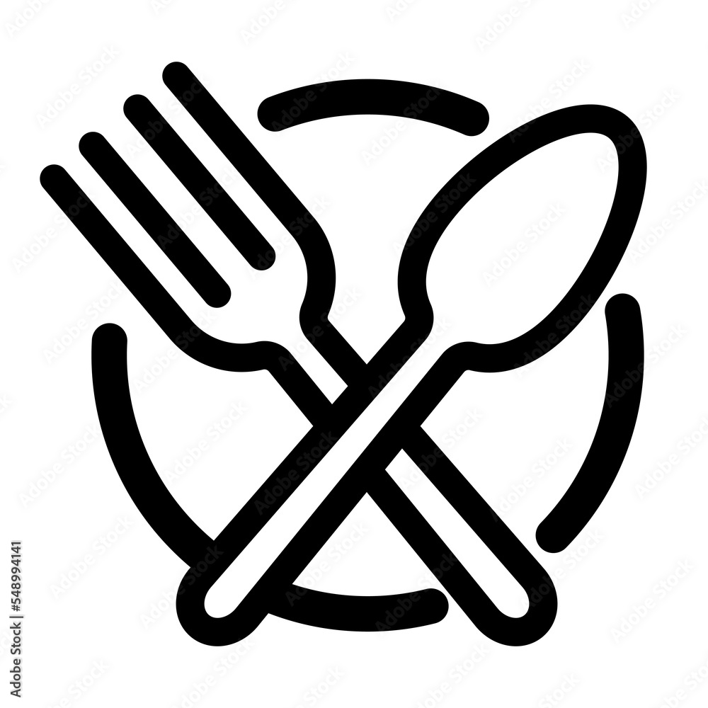 Cutlery icon isolated on white background. Food logo concept. Vector illustration. Cutlery icon isolated on white background. Food logo concept. Vector illustration.