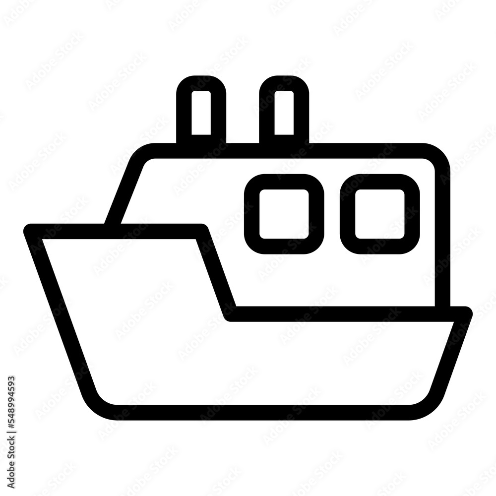 Boat line icon on white background Boat line icon on white background
