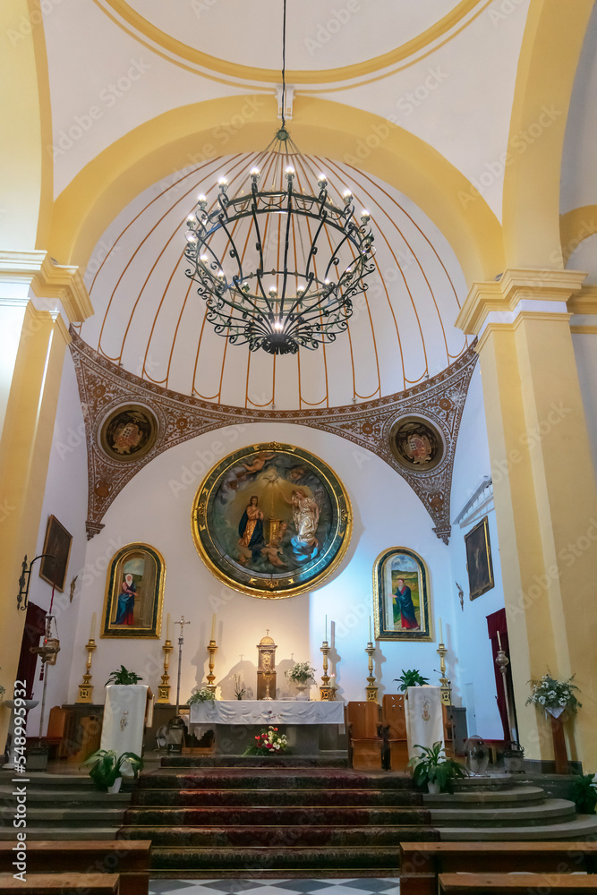 Parish Church of the Incarnation in Almuñecar, Granada, Andalusia, Spain. Europe. September 29, 2022
