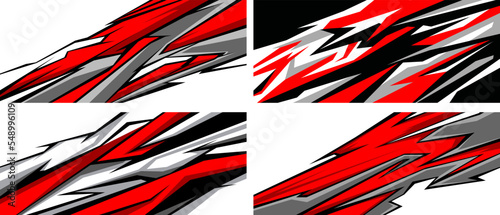 Side body graphic sticker set. Abstract racing design concept. Car decal wrap design for motorcycle, boat, truck, car, boat and more. Vector eps 10.