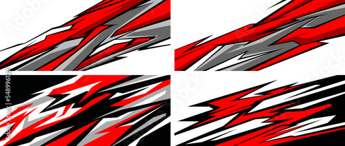 Side body graphic sticker set. Abstract racing design concept. Car decal wrap design for motorcycle, boat, truck, car, boat and more. Vector eps 10.