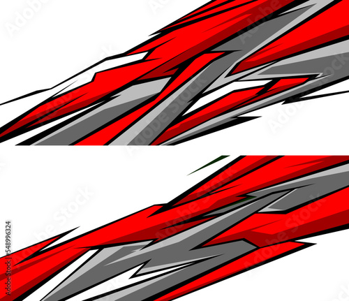 Side body graphic sticker set. Abstract racing design concept. Car decal wrap design for motorcycle, boat, truck, car, boat and more. Vector eps 10.