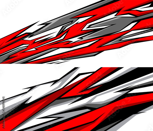 Side body graphic sticker set. Abstract racing design concept. Car decal wrap design for motorcycle, boat, truck, car, boat and more. Vector eps 10.