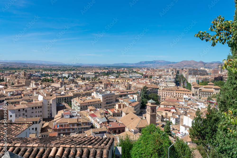 View of the city of Granada in Andalusia, Spain. Europe. October 1, 2022
