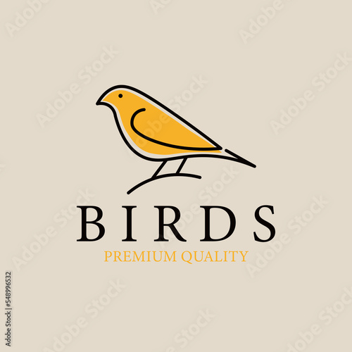 Birds line art logo, icon and symbol, vector illustration design