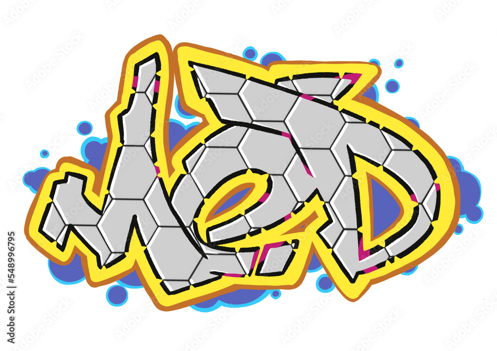 Bright beautiful digital street graffiti Bright beautiful digital street graffiti