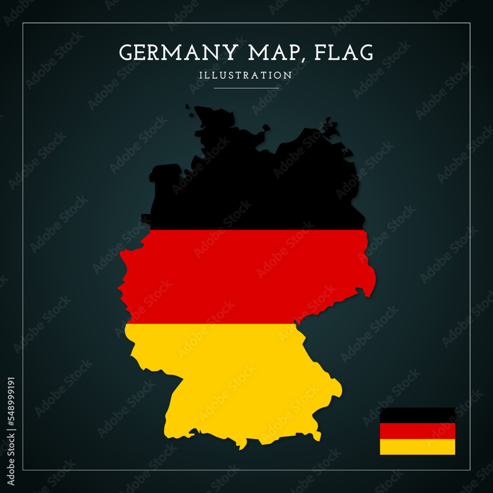 Obraz premium Germany Flag Map Vector Illustration