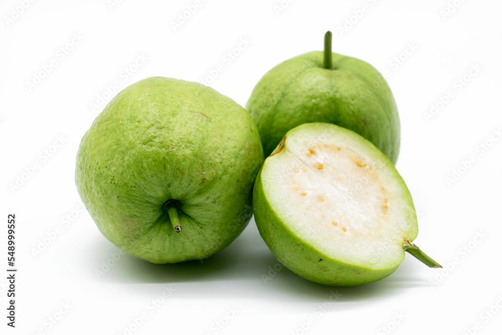 Guava fruit isolated on the white background