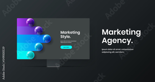 Premium website design vector concept. Creative monitor mockup web banner illustration.