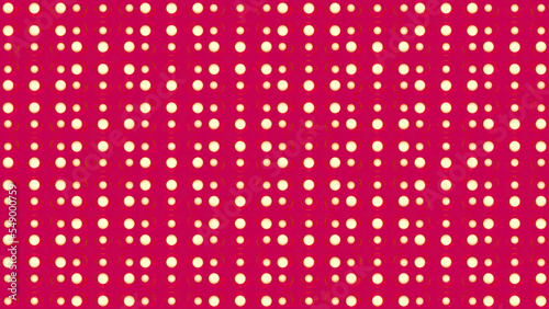Red background . Design. Bright white light bulbs that change their color in abstraction and shimmer with different colors .