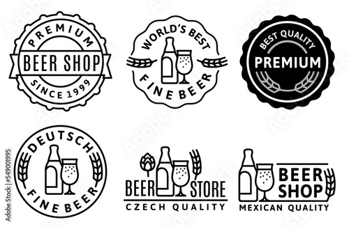 Brewery stamp  emblem. Beer round vector sign