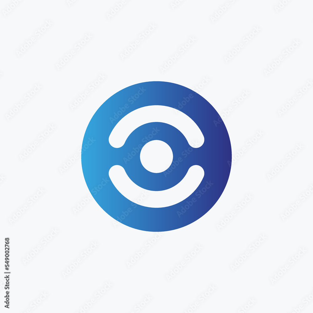 Abstract creative letter O logo design with blue color.