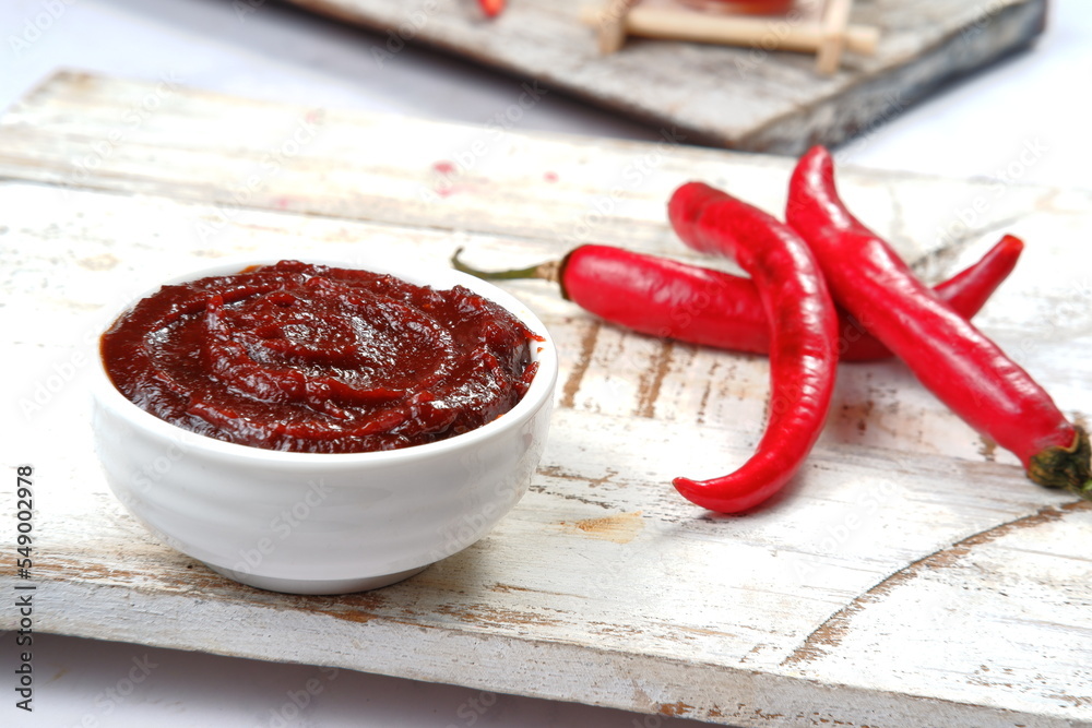 gochujang -korean red chili paste, spicy and sweet fermented condiment in Korean food gochujang -korean red chili paste, spicy and sweet fermented condiment in Korean food