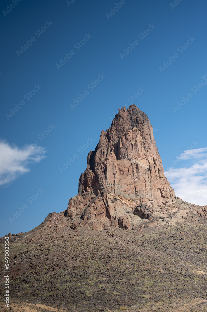 Detail of a rocky mountain in the desert of Monument Valley