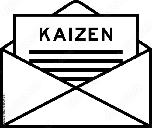 Envelope and letter sign with word kaizen as the headline