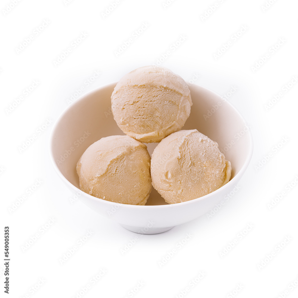 Frozen Vanilla Ice Cream in a Bowl Frozen Vanilla Ice Cream in a Bowl