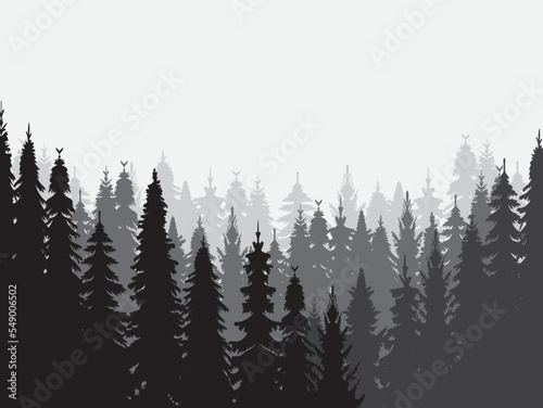 silhouette forest black design vector isolated