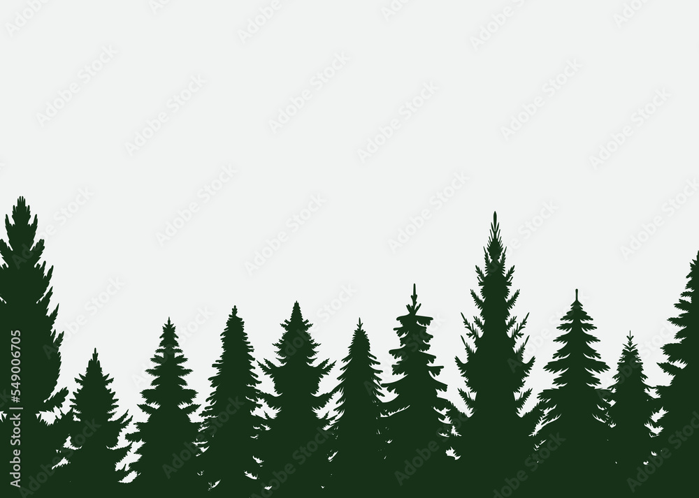 silhouette forest green vector isolated