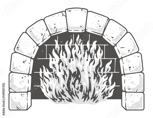Stone oven vintage monochrome emblem