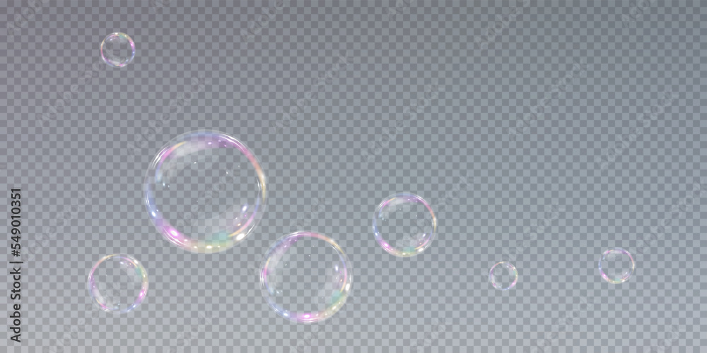 Bubble PNG. Collection of realistic soap bubbles. Bubbles are
