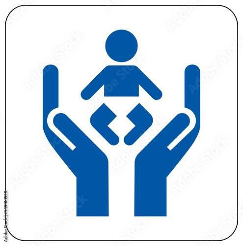 Child Care Center Symbol Sign, Vector Illustration, Isolated On White Background Label. EPS10