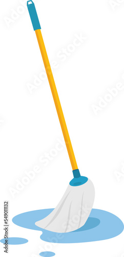 Mop cleaning vector icon