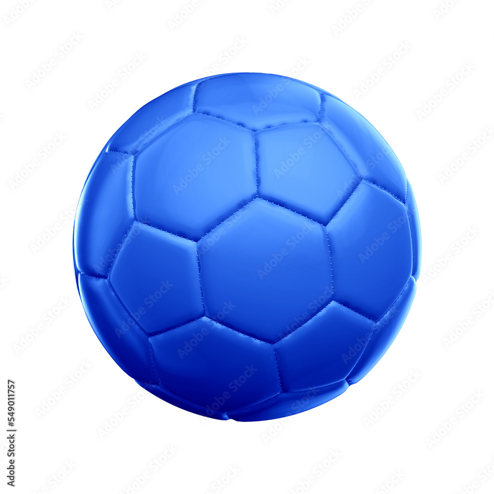 Fototapeta premium Bola de futebol 3d realista azul 