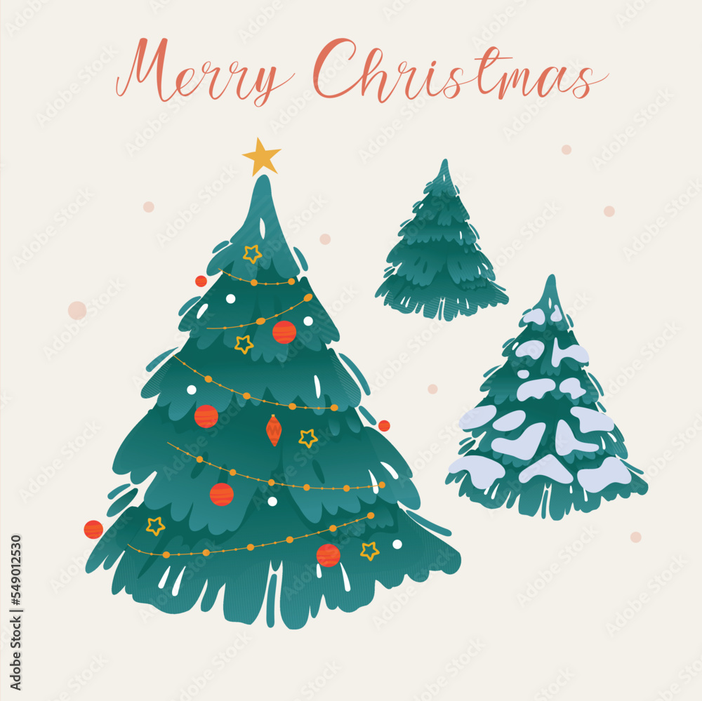 Christmas trees set and Decoration Set. Vector illustration. Christmas trees set and Decoration Set. Vector illustration.