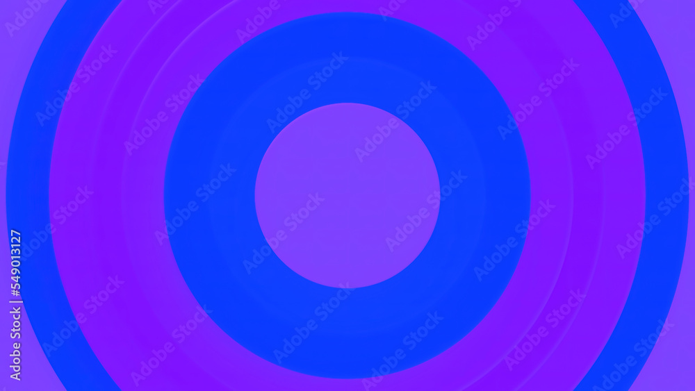 Background of pulsating colored rings. Motion. Colored circles pulsate in slow rhythm. Background of colored circles moving centrally and pulsating