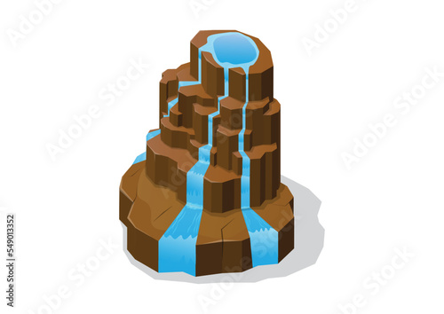 isometric stepped stone mountain