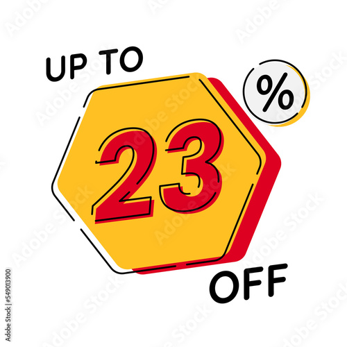 Cuadro en lienzo Vector of discount up to 23%, suitable for advertising content
