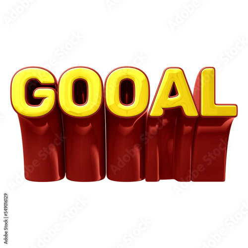 Red and yellow goal frontal 3d typography photo