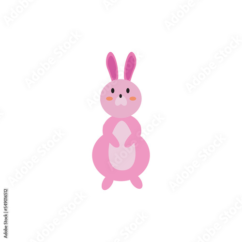 pink easter rabbit, vector illustration Bunny. © duangporn