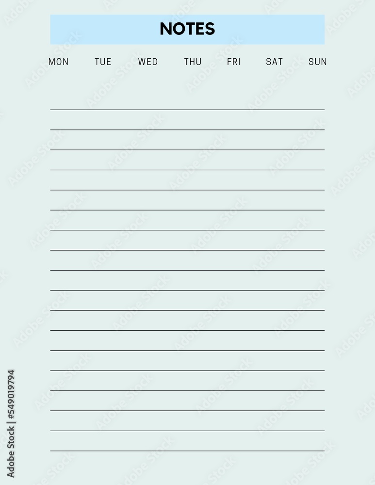 Digital notes paper sheet, Planner notebook page, Digital Paper ...