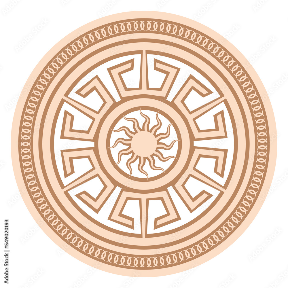 Yarylo, an ancient Slavic symbol, decorated with Scandinavian patterns. Beige fashion design Yarylo, an ancient Slavic symbol, decorated with Scandinavian patterns. Beige fashion design