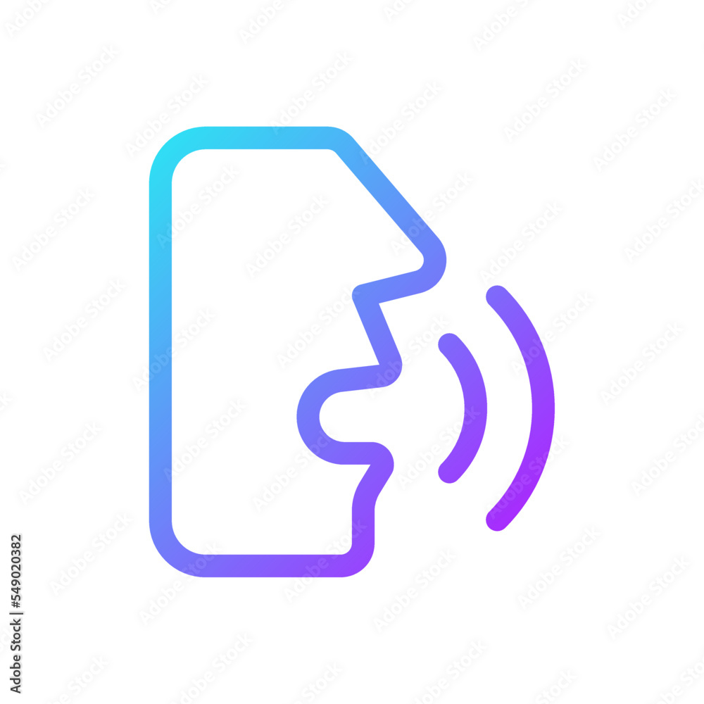 Speech recognition pixel perfect gradient linear ui icon. Speech to text. Voice control software. Line color user interface symbol. Modern style pictogram. Vector isolated outline illustration Speech recognition pixel perfect gradient linear ui icon. Speech to text. Voice control software. Line color user interface symbol. Modern style pictogram. Vector isolated outline illustration