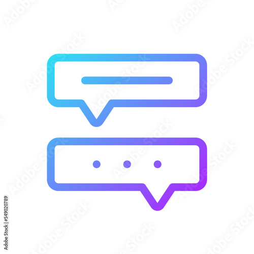 Communication with chat bot pixel perfect gradient linear ui icon. Automated communication. Line color user interface symbol. Modern style pictogram. Vector isolated outline illustration