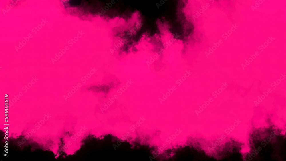 Pink thick smoke. Motion.Dark background with a huge dense cloud of smoke in abstraction.