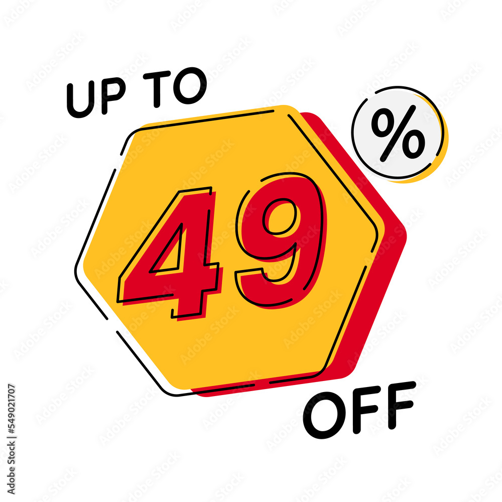 Vector of discount up to 49%, suitable for advertising content Vector of discount up to 49%, suitable for advertising content