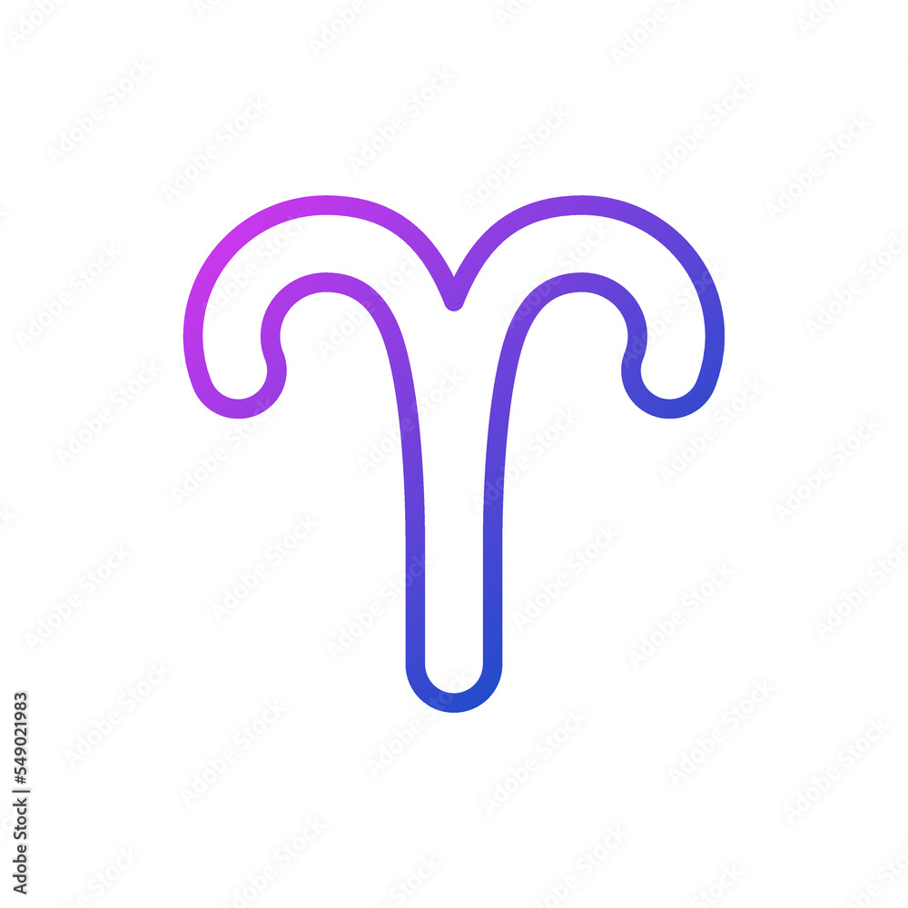 Aries pixel perfect gradient linear vector icon. Fire zodiac sign ...