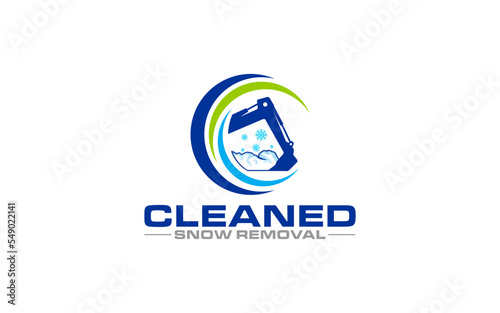 Illustration graphic vector of commercial snow removal services company in the winter logo design template