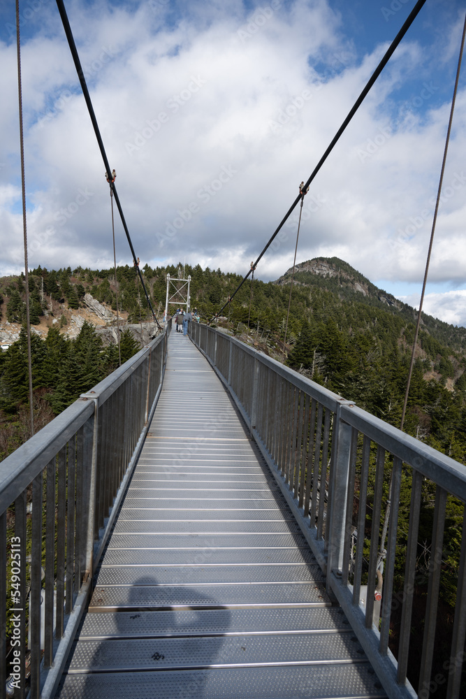 Mile High Swinging Bridge located within Grandfather Mountain State Park, North Carolina