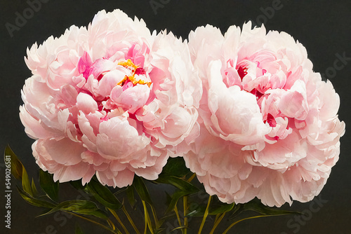 Beautiful peonies on a dark background.