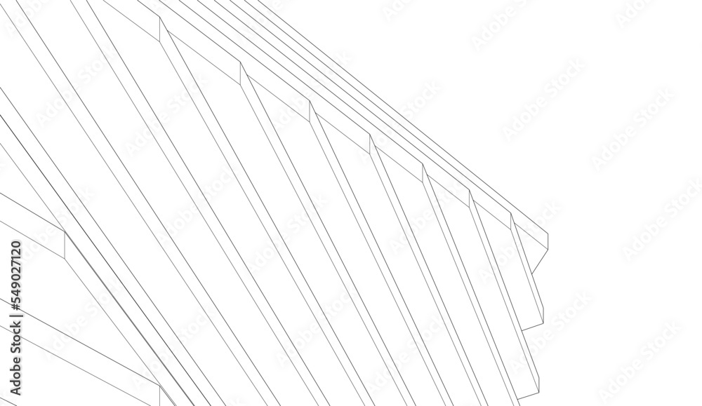 Fototapeta premium Abstract architecture vector 3d illustration